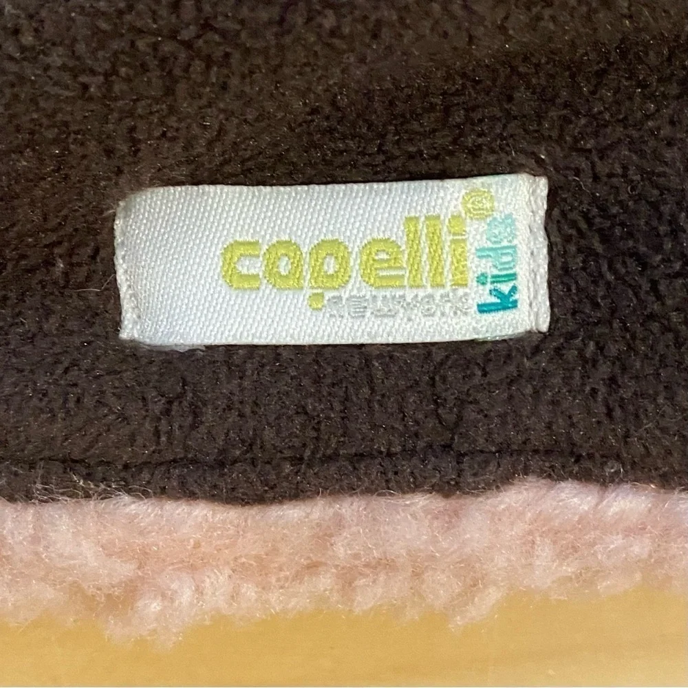 Capelli Kids One Size Pink Brown Faux fur cat scarf hat mittens combination